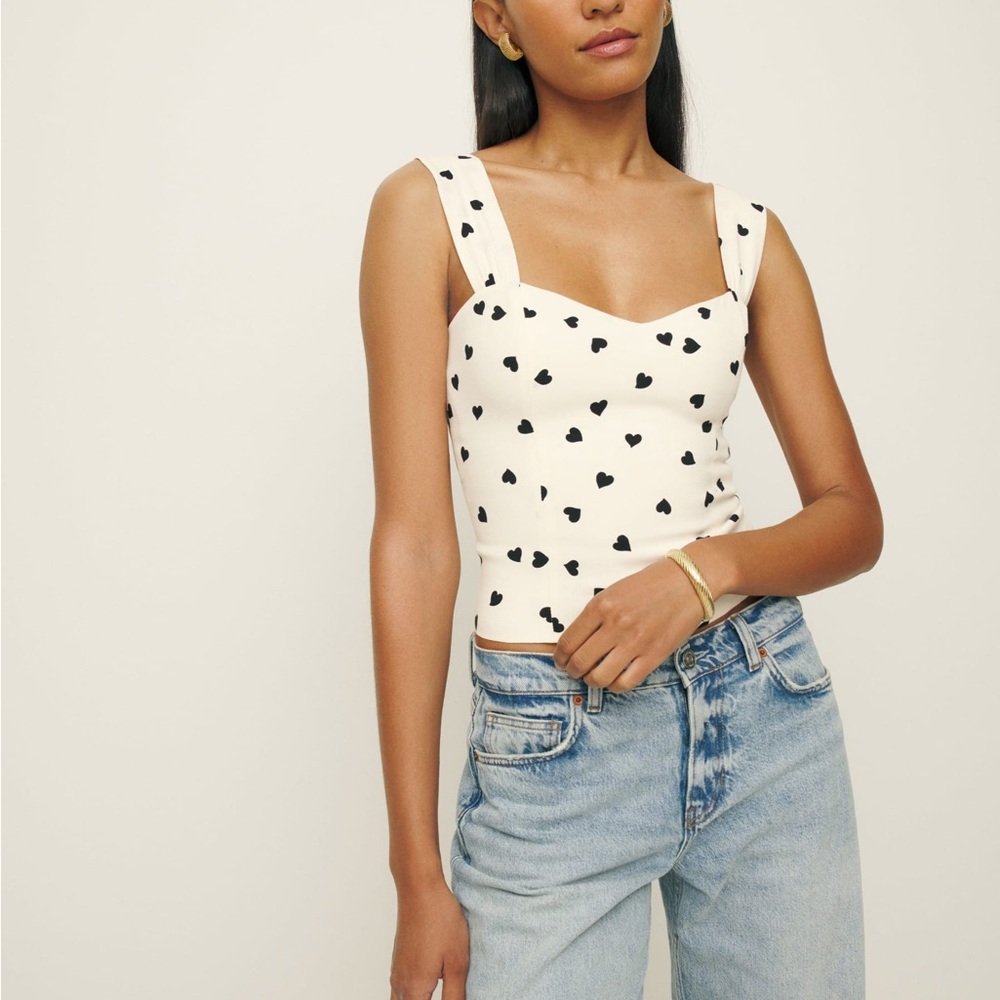 Reformation Hester Top Ivory - Size 6